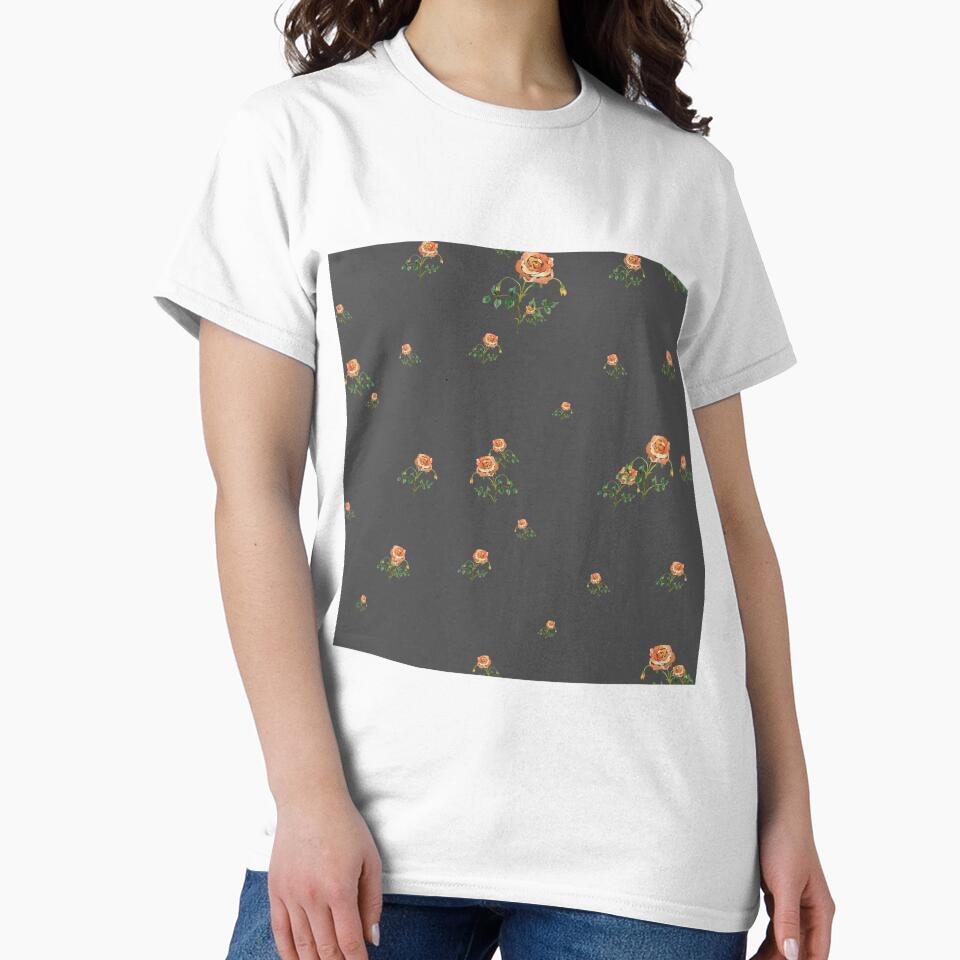 Rose flower ornate cute floral pattern watercolor grey by Yana Mustafina | Boho Soulful Designs T-Shirts,... (Image 2)
