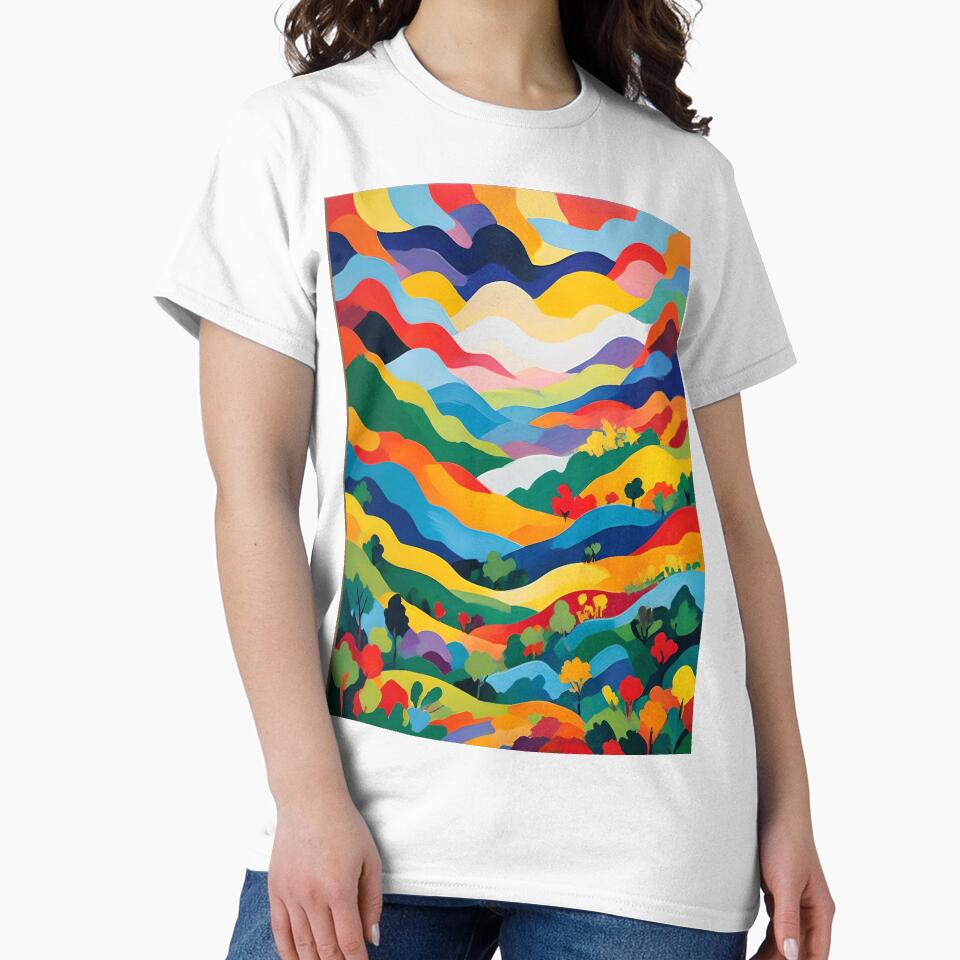Multicolor Forest Valley Abstract Art by Esterlane T-Shirts, Hoodie, Sweatshirt | BlankRebels.com (Image 2)