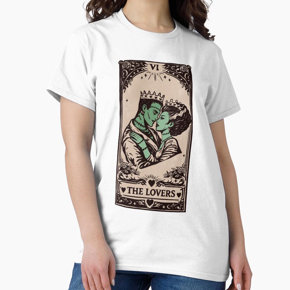 The Lovers Tarot Card – Frankenstein Couple Gothic Tarot by MoeJoedesign T-Shirts, Hoodie, Sweatshirt (Image 2)