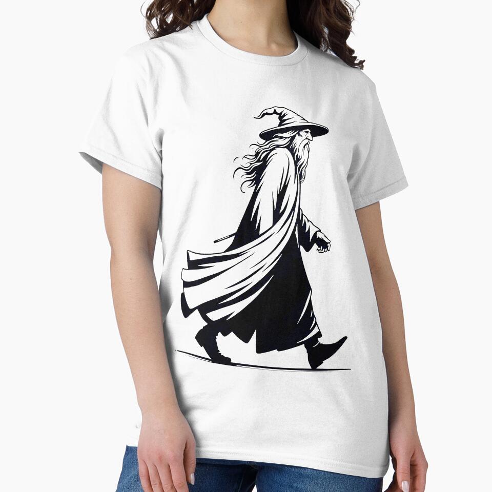 Ancient Wizard walking cool silhouette. by Geekbits-Store