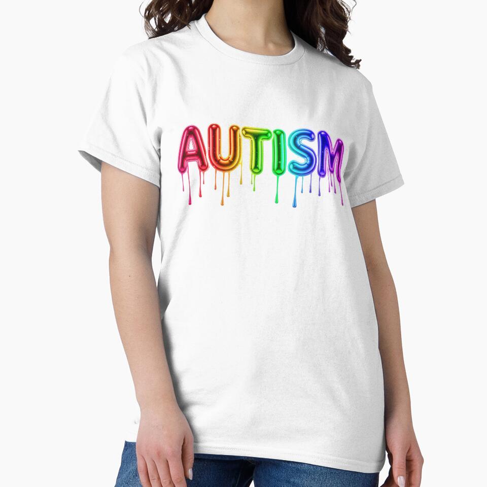 Autism Rainbow Drip Balloon Lettering Pride by TheNeuroVerse T-Shirts, Hoodie, Sweatshirt | BlankRebels.com (Image 2)