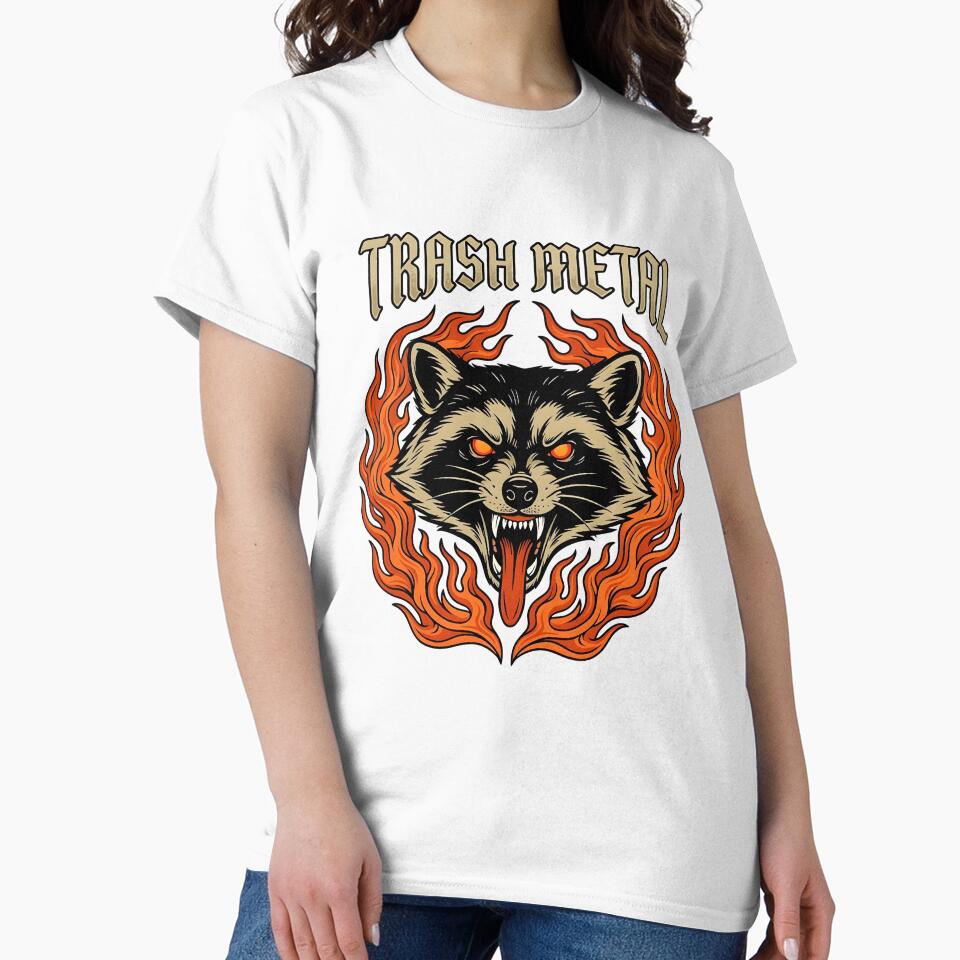 Trash Metal Raccoon – Feral Trash Panda Flame Graphic with Heavy Attitude by GiftsCreek T-Shirts, Hoodie,... (Image 2)