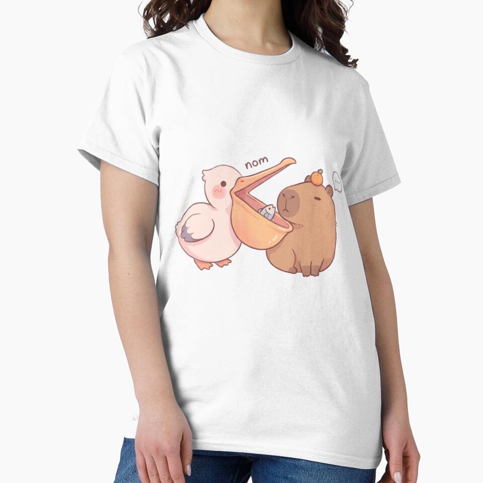 Capybara and pelican by Kimicute T-Shirts, Hoodie, Sweatshirt | BlankRebels.com (Image 2)