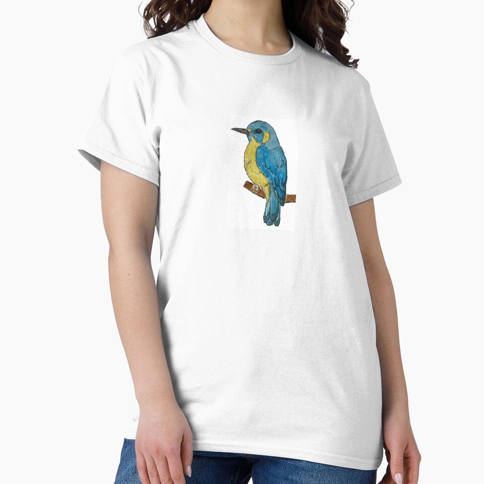 blue and yellow bird resting on a branch by Tullyw T-Shirts, Hoodie, Sweatshirt | BlankRebels.com (Image 2)