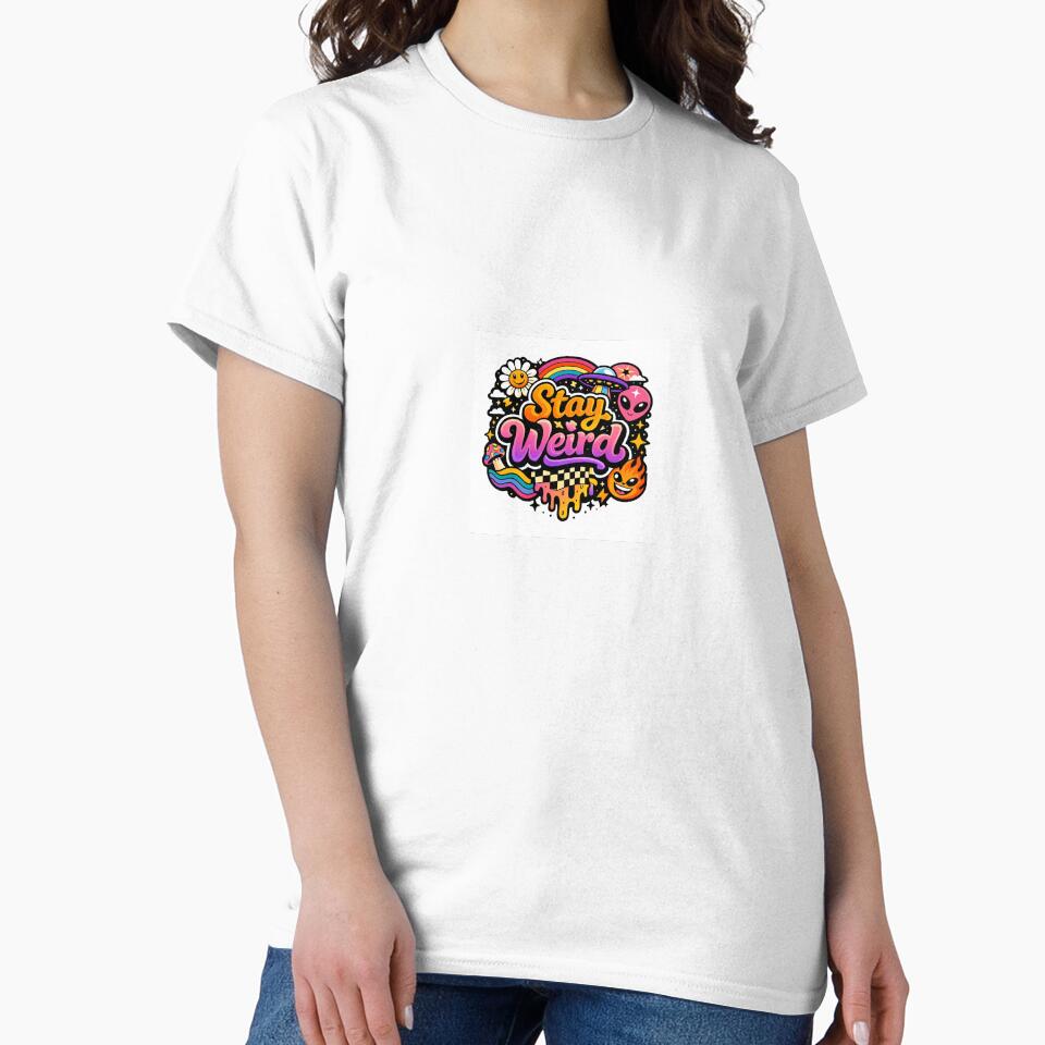 Stay Weird – Retro Psychedelic Typography Design by pasansoft T-Shirts, Hoodie, Sweatshirt | BlankRebels.com (Image 2)