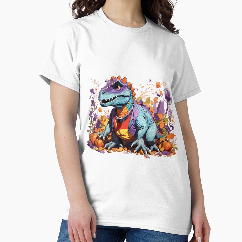 Groovy Halloween Dinosaur stickers by Sesame1195 T-Shirts, Hoodie, Sweatshirt | BlankRebels.com (Image 2)