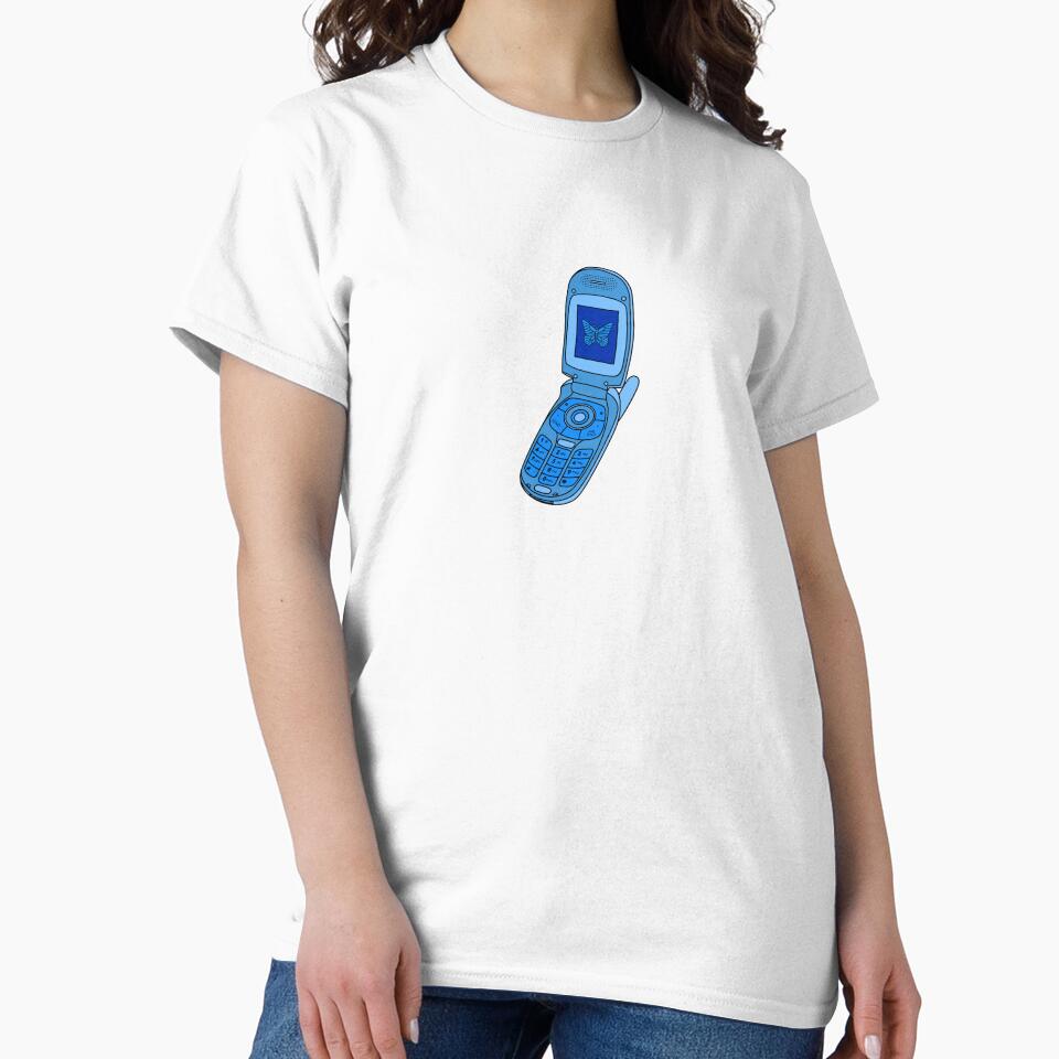 Y2k blue butterfly flip phone design by hanameda T-Shirts, Hoodie, Sweatshirt | BlankRebels.com (Image 2)