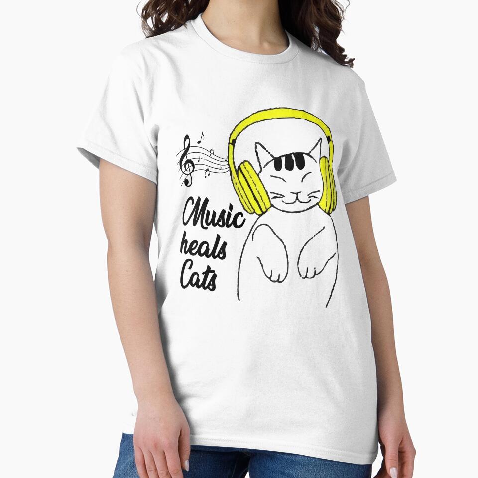 Music heals cats by BhavikaPareek T-Shirts, Hoodie, Sweatshirt | BlankRebels.com (Image 2)