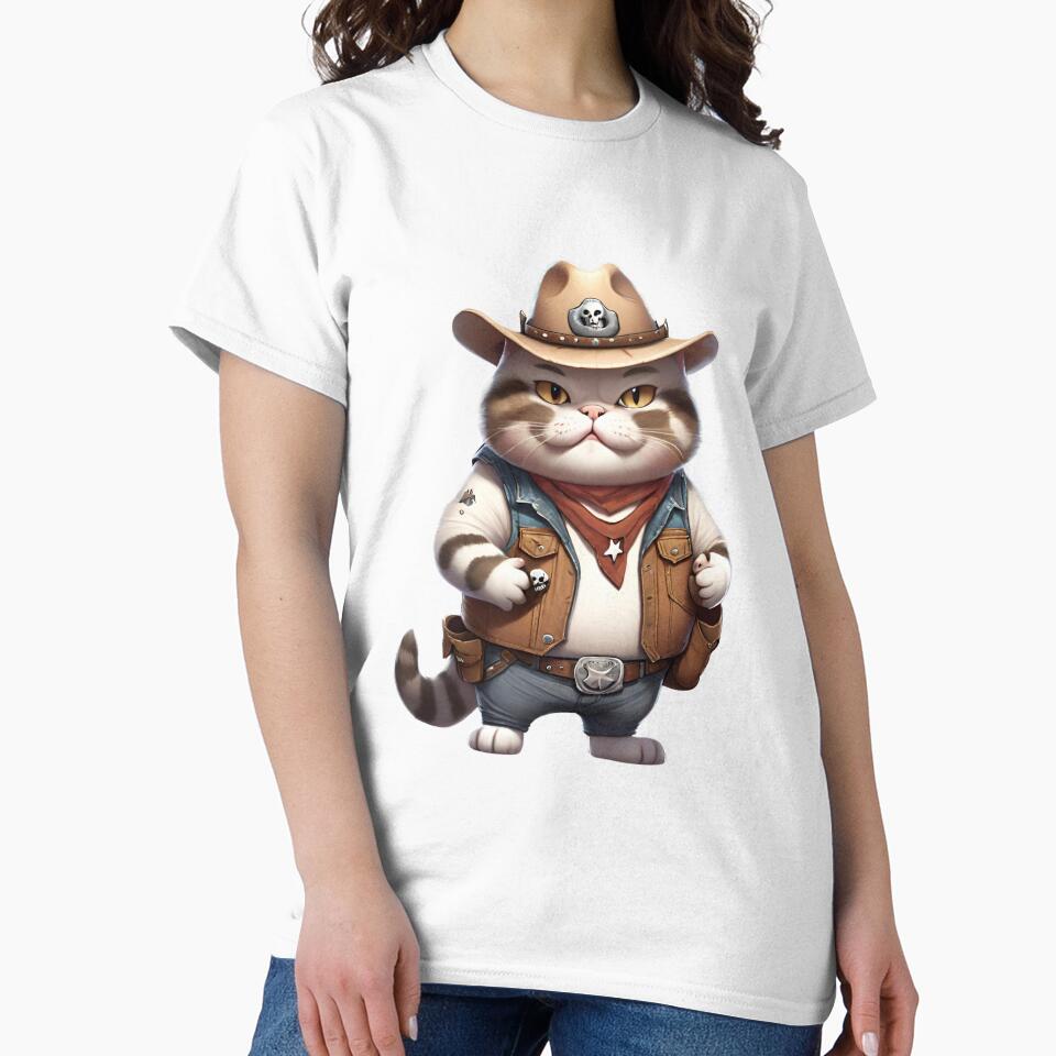 Chubby Cowboy Kitty Cat by Keffy T-Shirts, Hoodie, Sweatshirt | BlankRebels.com (Image 2)