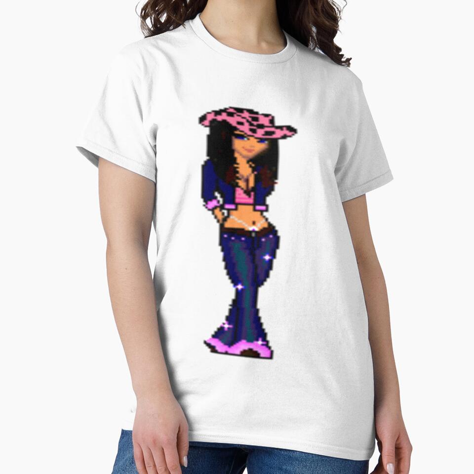 dollz mania pixelated doll 2000s brunnette hair pretty girl by stickersbyro ☆ T-Shirts, Hoodie, Sweatshirt (Image 2)