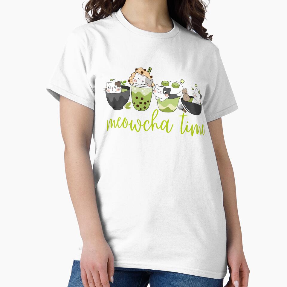 Meowcha Time Funny Cat Matcha Latte Lover by thebest-2studio T-Shirts, Hoodie, Sweatshirt | BlankRebels.com (Image 2)