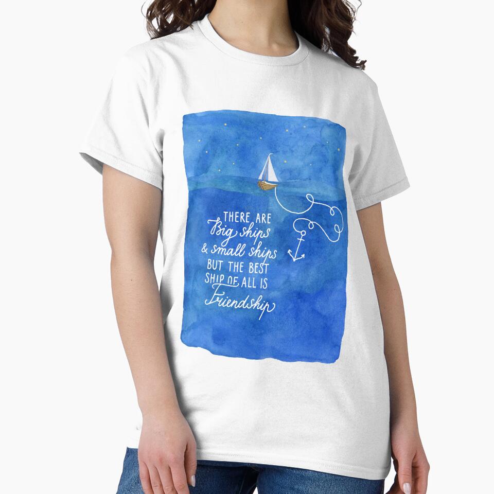 Sea watercolor and hand lettering about friendship by Darina Gulbina T-Shirts, Hoodie, Sweatshirt | BlankRebels.com (Image 2)