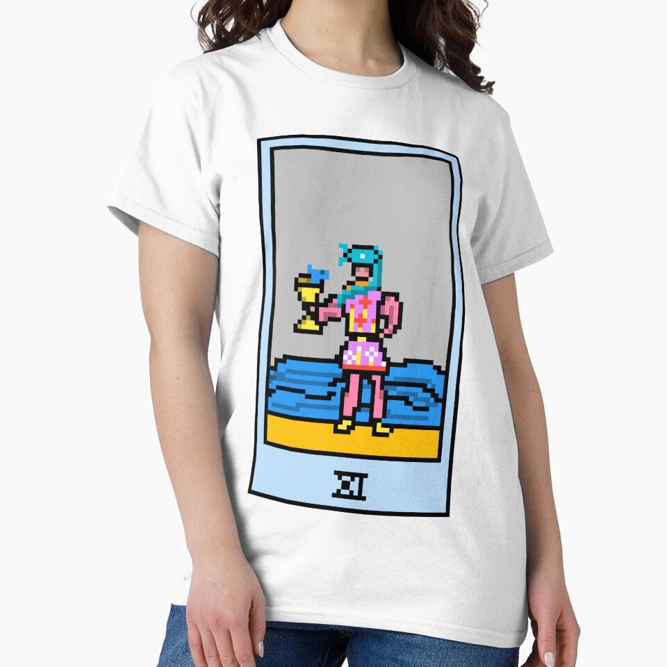 Wait, is this pixel art tarot? White - Minor Arcana 'Page of Cups' (Design for T-shirt, stickers and other... (Image 2)