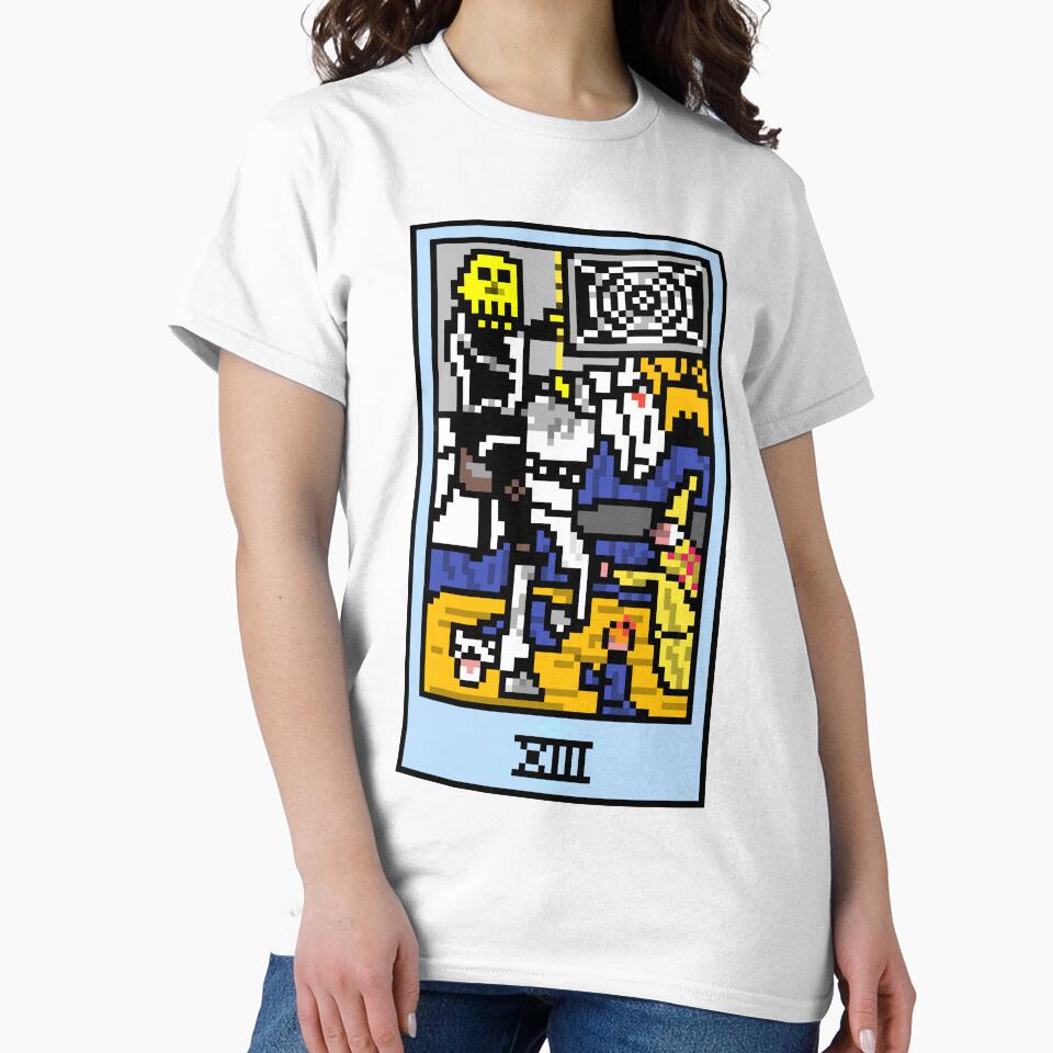 Wait, is this pixel art tarot? Yellow - Major Arcana 'Death' (Design for T-shirt, stickers and other... (Image 2)