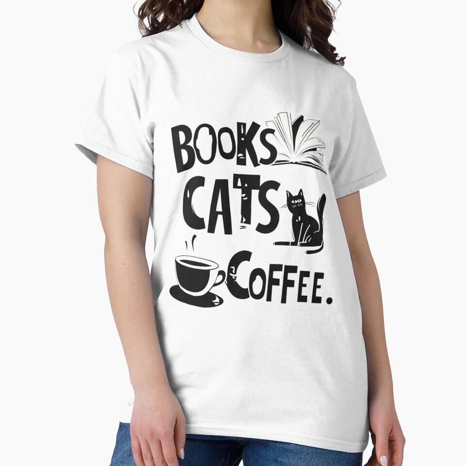 Books, Cats, and Coffee by HellaDopeOrca T-Shirts, Hoodie, Sweatshirt | BlankRebels.com (Image 2)