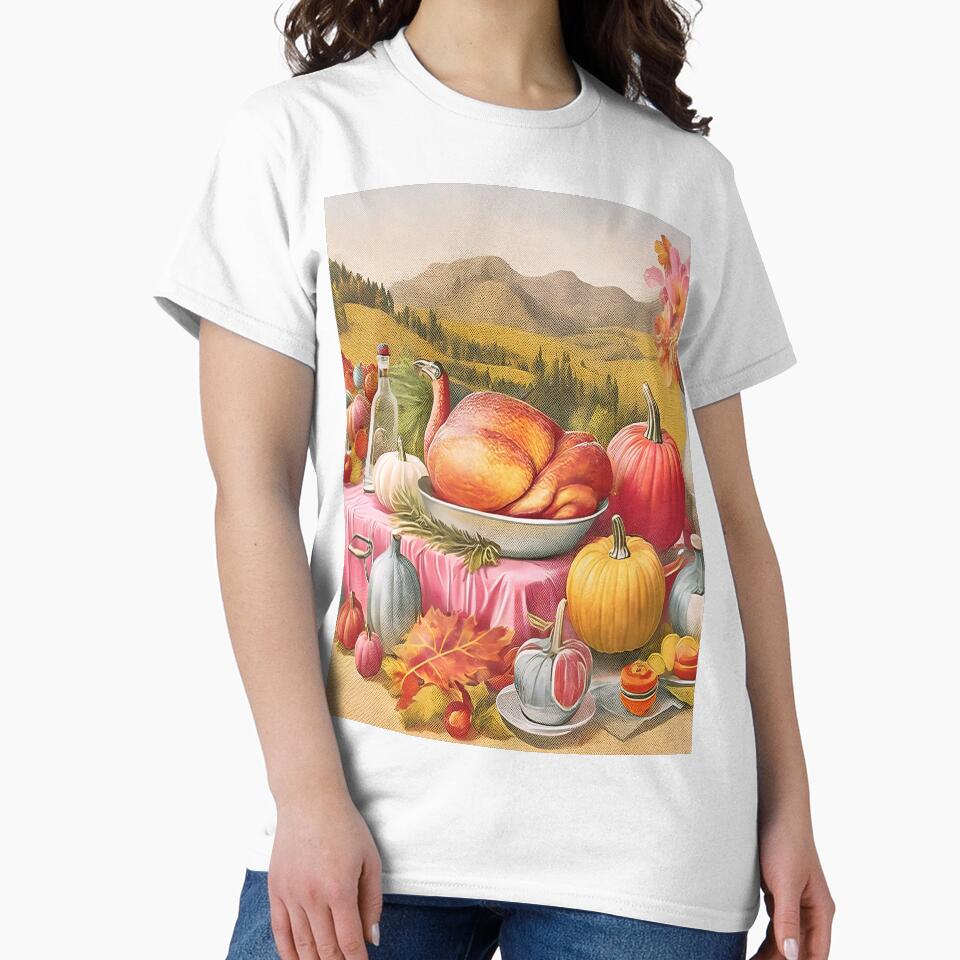 Vintage Thanksgiving Pumpkin & Turkey by Tamas Das T-Shirts, Hoodie, Sweatshirt | BlankRebels.com (Image 2)