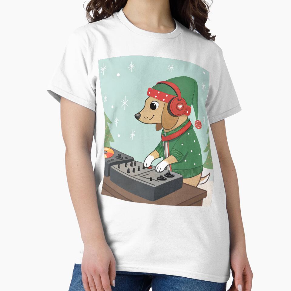 DJ funny dog on Christmas Party by AhArtMe T-Shirts, Hoodie, Sweatshirt | BlankRebels.com (Image 2)