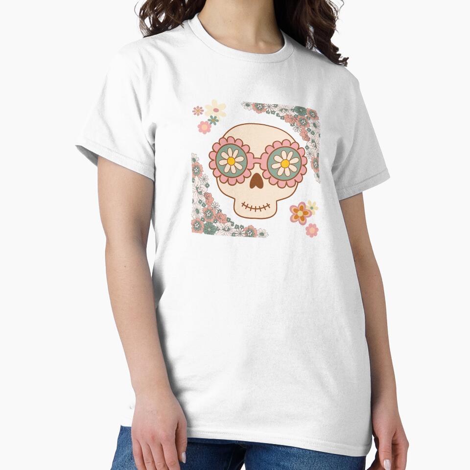 Free-Spirit Hippie Floral Petal Skull by USAGoat T-Shirts, Hoodie, Sweatshirt | BlankRebels.com (Image 2)