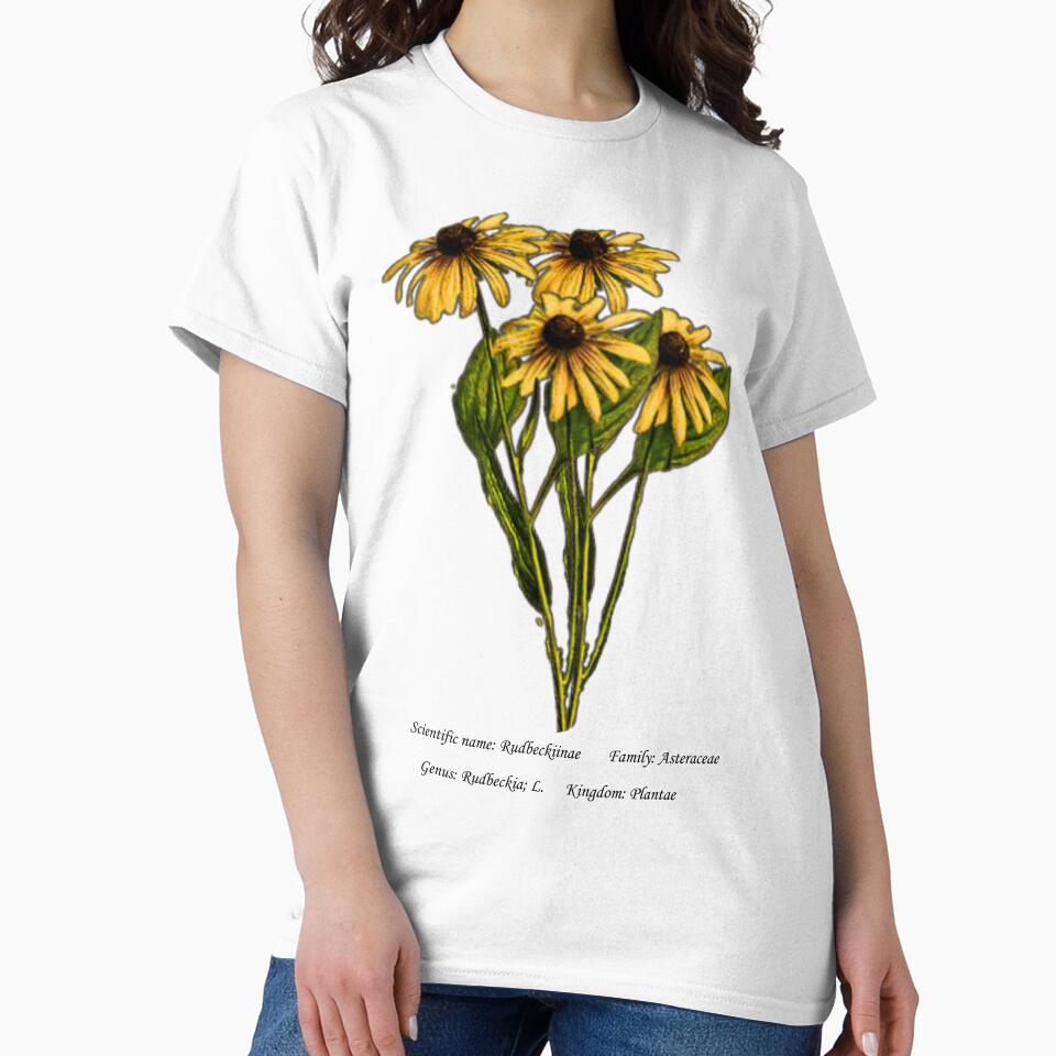 Black Eyed Susan Botanical Illustration by Flores1965 T-Shirts, Hoodie, Sweatshirt | BlankRebels.com (Image 2)