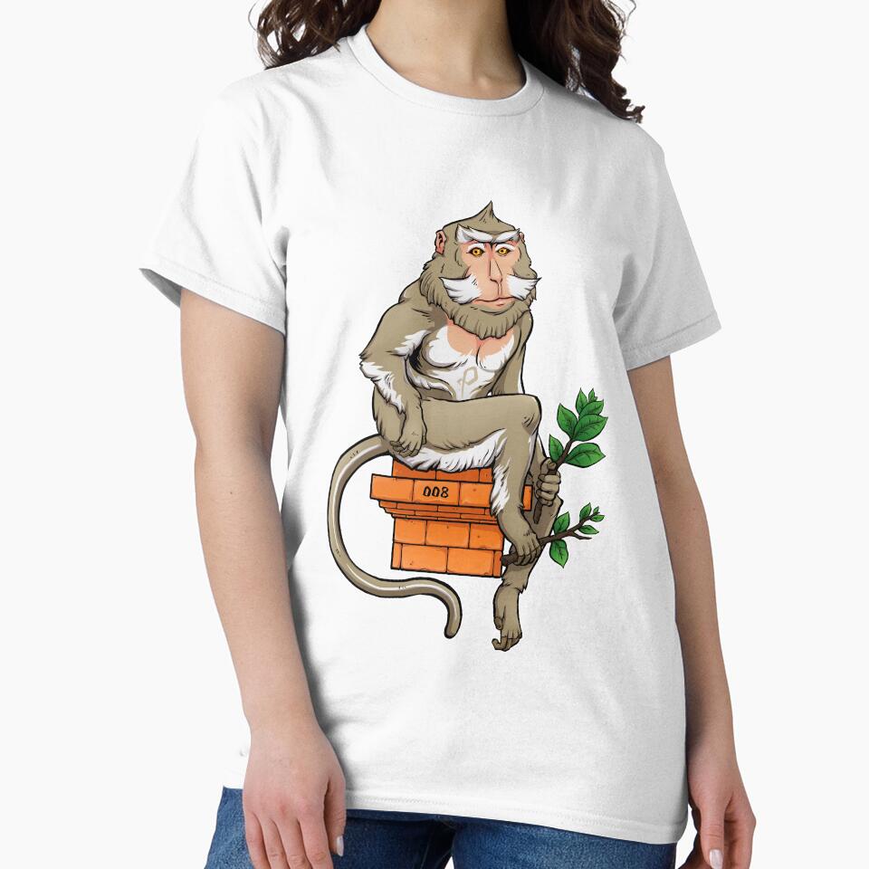 Long Tailed Macaca Monkey Artwork Drawing Illustration by Gabrielptdedi T-Shirts, Hoodie, Sweatshirt (Image 2)