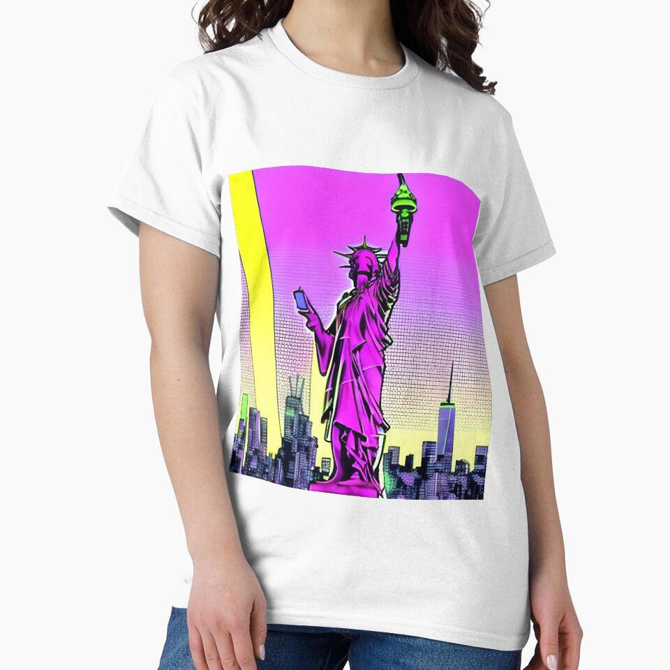 modern retro style statue of liberty by imagenia T-Shirts, Hoodie, Sweatshirt | BlankRebels.com (Image 2)