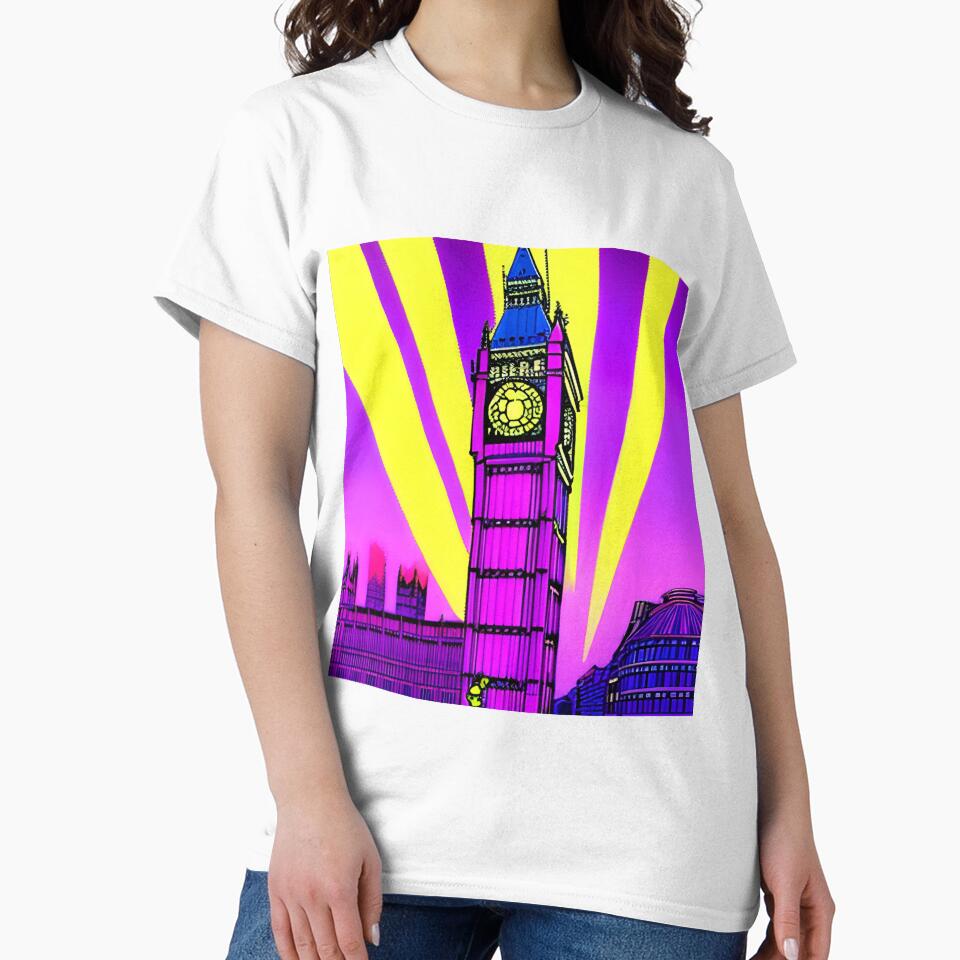 London Big Ben clock in retro style by imagenia T-Shirts, Hoodie, Sweatshirt | BlankRebels.com (Image 2)
