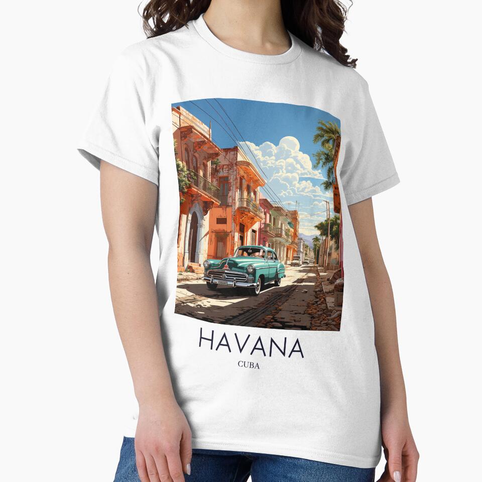 A Pop Art Travel Print of Havana - Cuba by StudioRedKoala