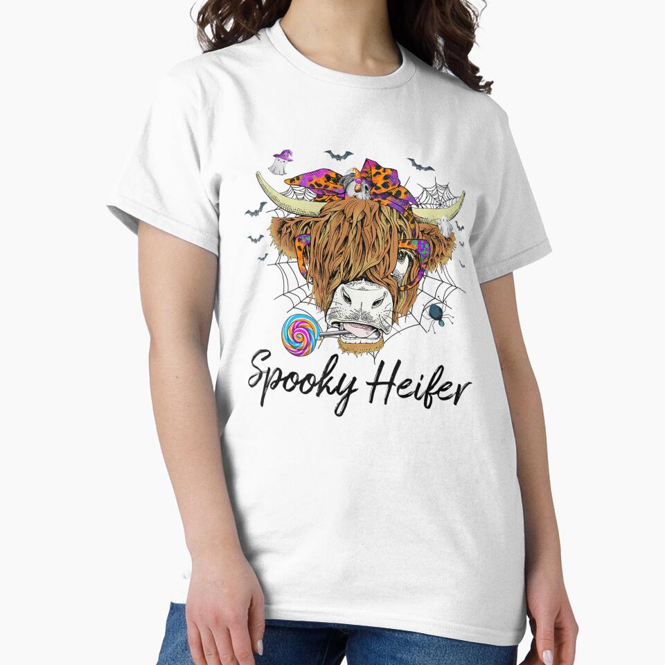 Leopard Halloween Highland Cow Pumpkin Spooky Heifer by Spencerhowar T-Shirts, Hoodie, Sweatshirt | BlankRebels.com (Image 2)