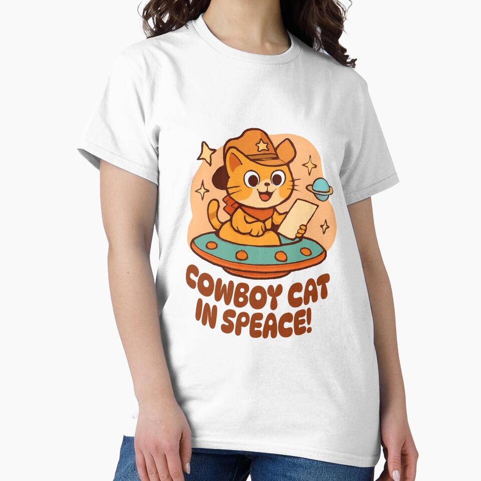 Cowboy Cat in Space – Cosmic Adventure by GreenArtMA T-Shirts, Hoodie, Sweatshirt | BlankRebels.com (Image 2)
