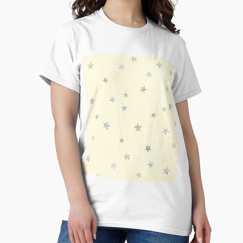 Pretty Y2K Glitter Stars Design in Baby Yellow by Femme Pastel Collective T-Shirts, Hoodie, Sweatshirt (Image 2)