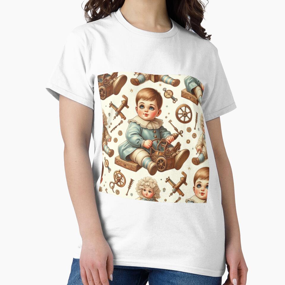 Seamless Pattern Cute Doll Vintage by ngam T-Shirts, Hoodie, Sweatshirt | BlankRebels.com (Image 2)