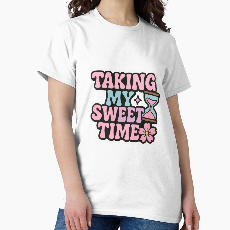 Taking My Sweet Time Flower Hourglass Sticker by Trendy Sticker & Merch Collection - Express Yourself T-Shirts,... (Image 2)
