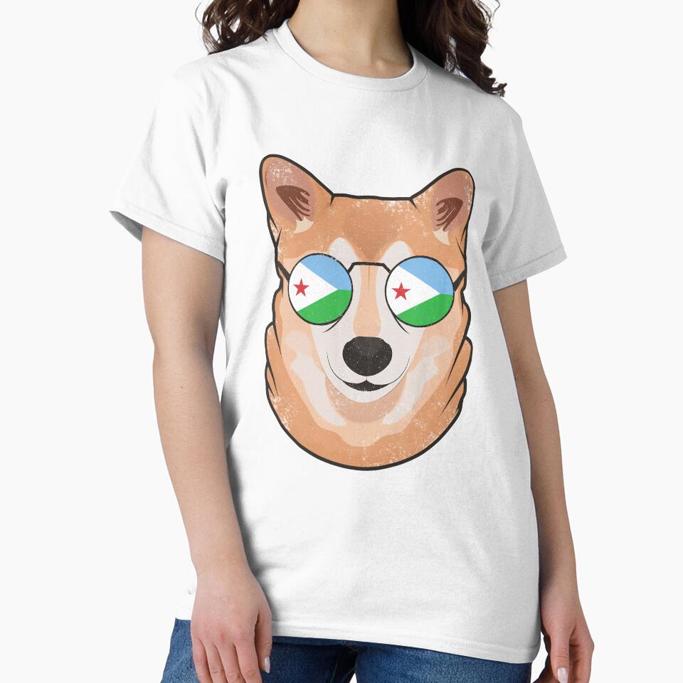 Vintage Patriotic Shiba Inu Djiboutian Flag by feether-store