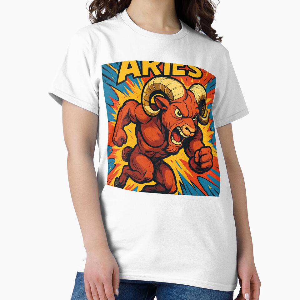 Aries zodiac symbol | Comics stylCartoone - by ComicsFactory T-Shirts, Hoodie, Sweatshirt | BlankRebels.com (Image 2)