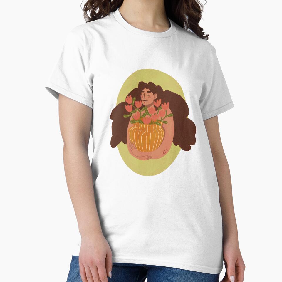 Flower Carrier – Botanical Illustration of a Flower Lover by NinaVerduinArt T-Shirts, Hoodie, Sweatshirt (Image 2)