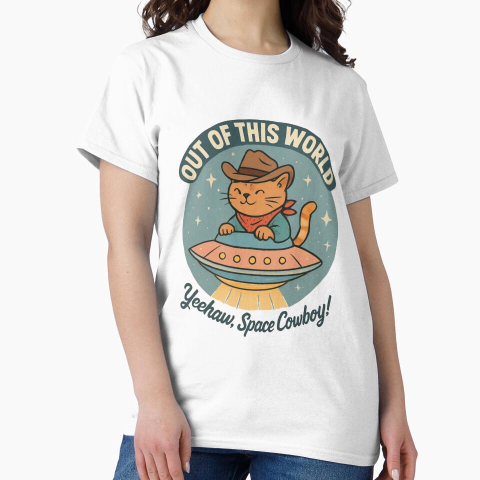 Out of This World Yeehaw – Space Cowboy Cat by GreenArtMA T-Shirts, Hoodie, Sweatshirt | BlankRebels.com (Image 2)