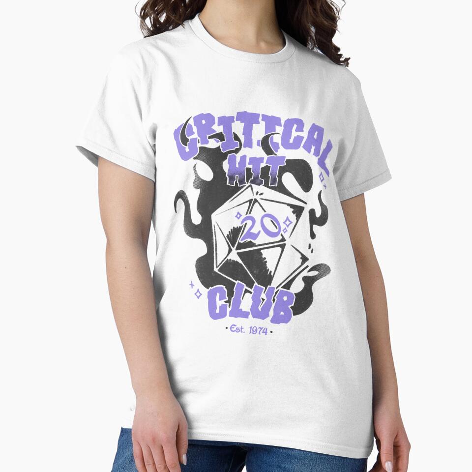 Critical Hit Club – Flaming D20 Dice D&D RPG by LFStickers T-Shirts, Hoodie, Sweatshirt | BlankRebels.com (Image 2)