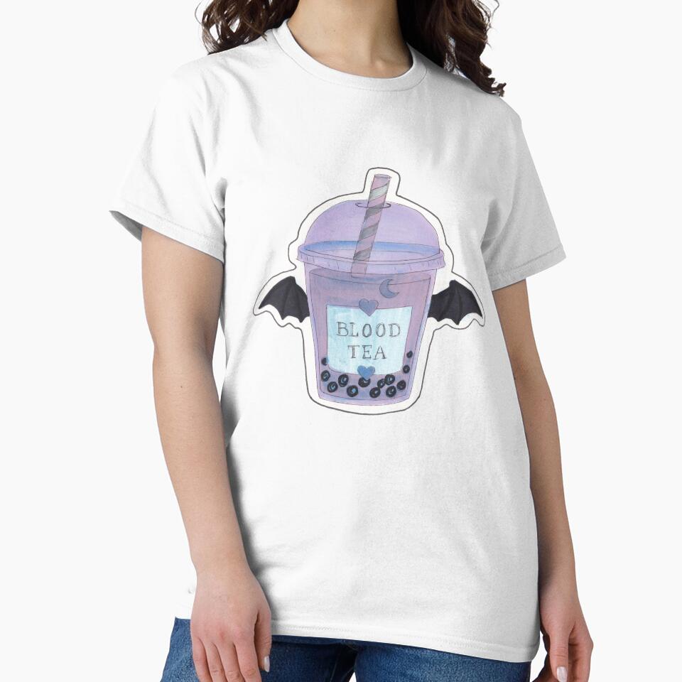 Blood Tea Bat Wing Boba — Pastel Goth Creepy Cute Bubble Tea Art by Darkfully-Done