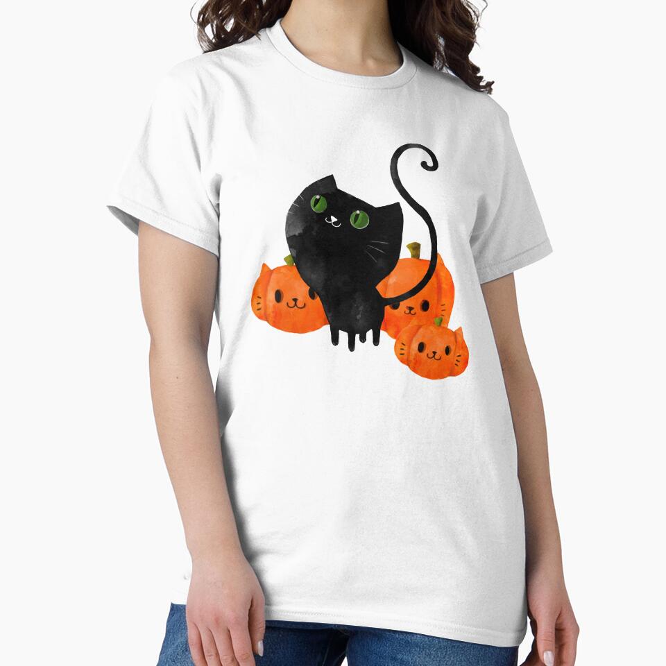 Black Halloween Kitty Cat by colonelle T-Shirts, Hoodie, Sweatshirt | BlankRebels.com (Image 2)