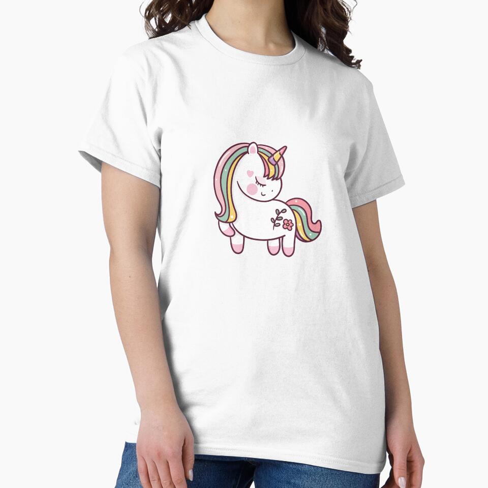 Kawaii Unicorn Rainbow Shy Blushing Heart by Simplyy  Unique T-Shirts, Hoodie, Sweatshirt | BlankRebels.com (Image 2)