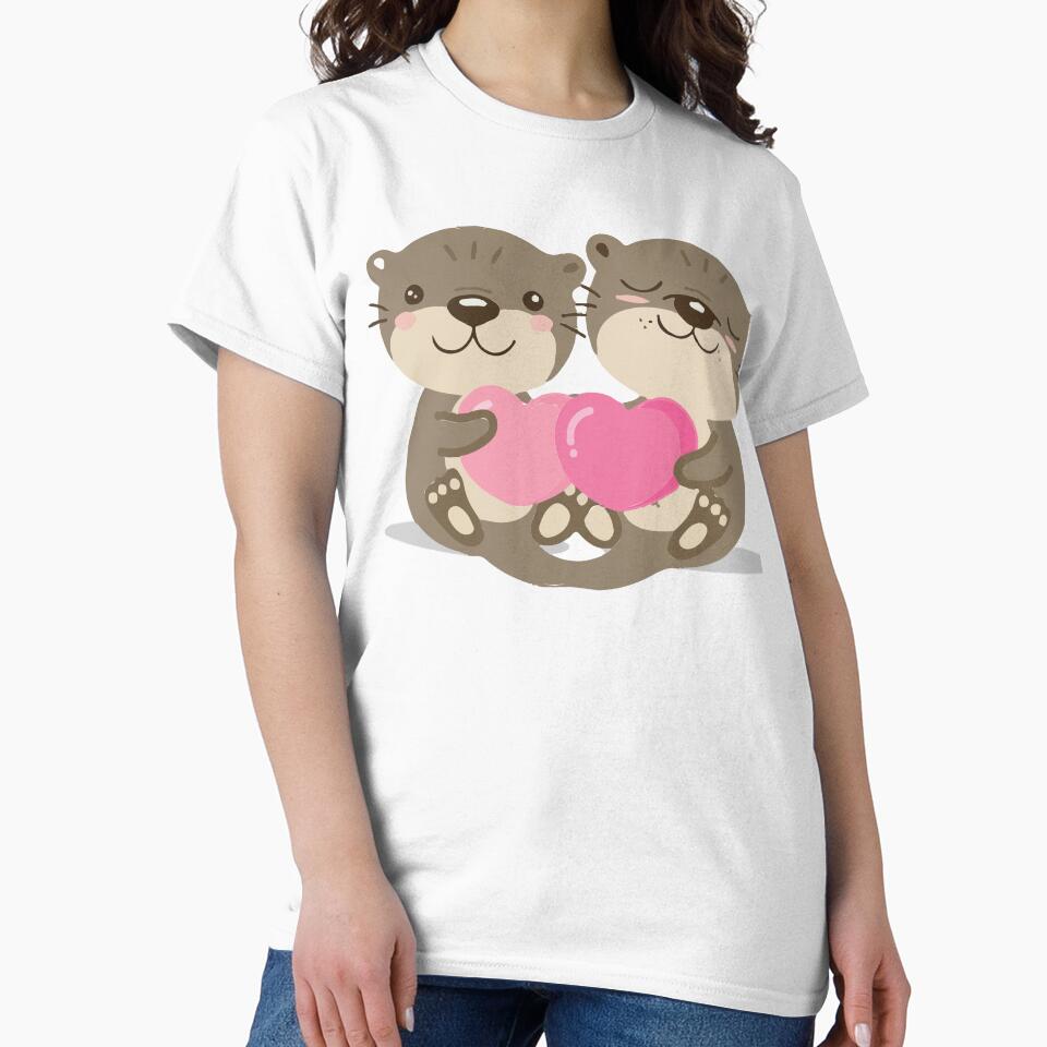 Significant Otters - Otters Holding Hands by HichamMissiame T-Shirts, Hoodie, Sweatshirt | BlankRebels.com (Image 2)
