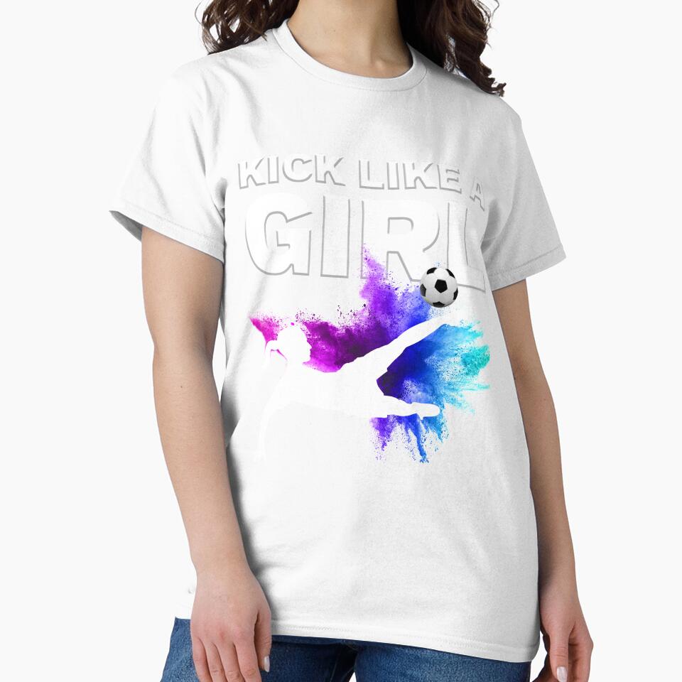 Kick Like A Girl Womens Soccer Fan Team Design by Bria Jackson