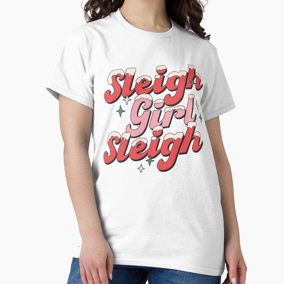Sleigh girl, sleigh! - cute retro vintage christmas print by Neehovv T-Shirts, Hoodie, Sweatshirt | BlankRebels.com (Image 2)