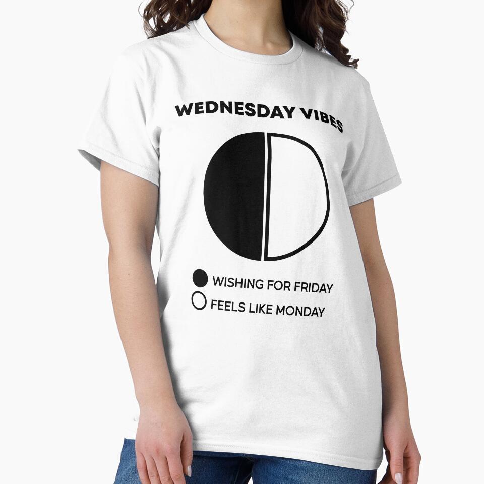 Wednesday Vibes Funny Work Week Meme - Feels Like Monday or Wishing for Friday by aymanehammi