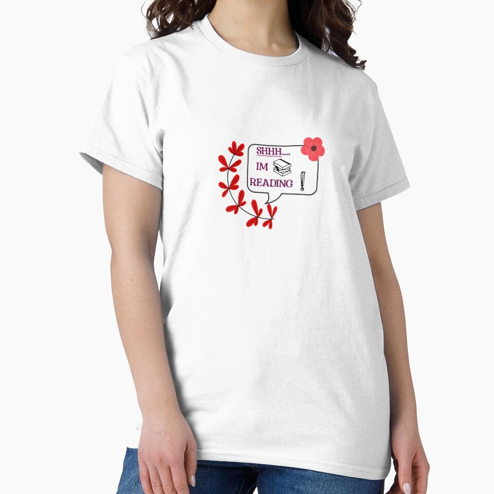 shhh... im reading book T-Shirt by InkByDavid Hoodie, Sweatshirt | BlankRebels.com (Image 2)