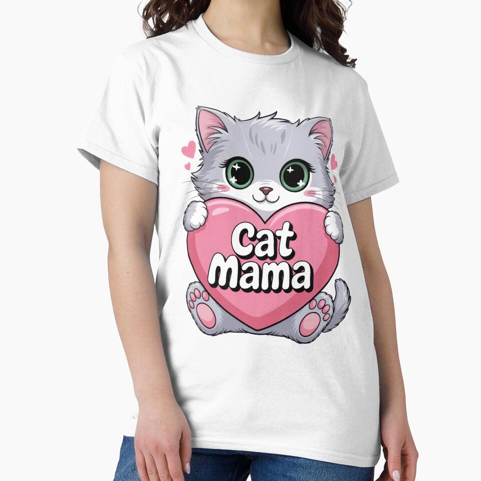 Cute Cat Mama – Kawaii Kitty Heart Gift by EpicMediaShop T-Shirts, Hoodie, Sweatshirt | BlankRebels.com (Image 2)