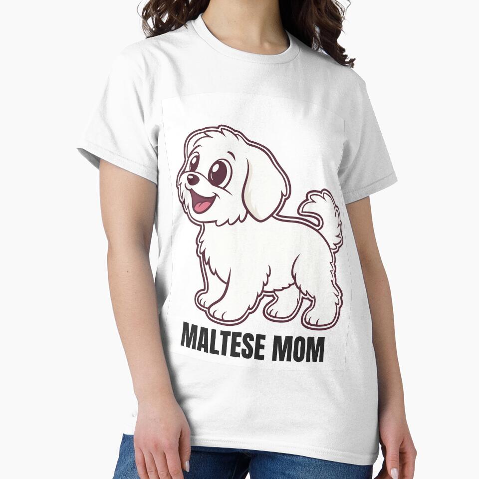 Maltese Mom Cute Dog Illustration by Pawcrafted