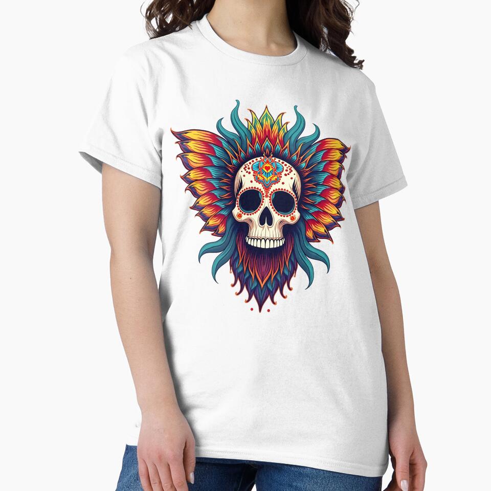 Best Selling Unisex Day of the Dead Skull Apparel by HM-Creations T-Shirts, Hoodie, Sweatshirt | BlankRebels.com (Image 2)