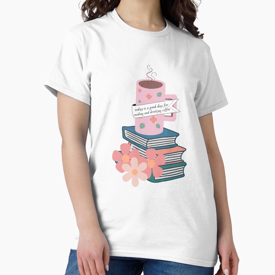 Reading and drinking coffee by IvyLoveArt T-Shirts, Hoodie, Sweatshirt | BlankRebels.com (Image 2)
