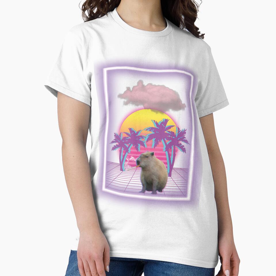 Vaporwave Capybara by VolcanicRex717 T-Shirts, Hoodie, Sweatshirt | BlankRebels.com (Image 2)